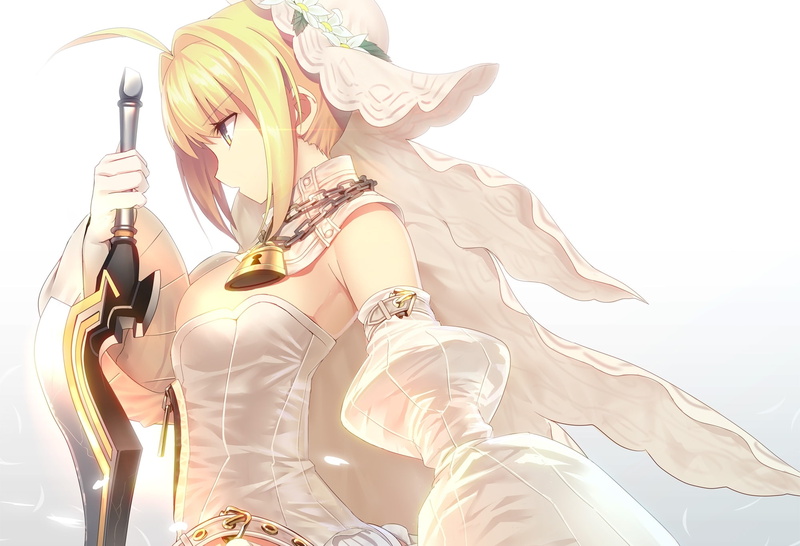Fate系列 saber高清壁纸合集 室内少女手作感壁纸