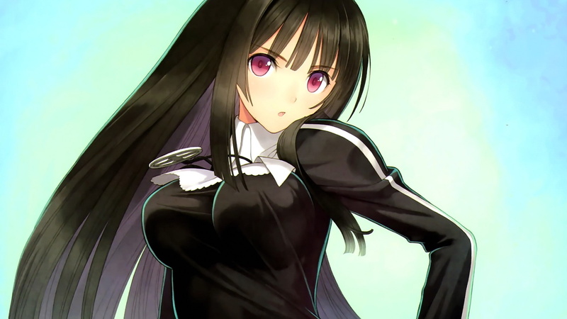 棕发长发动漫少女张嘴壁纸 画师Tony Taka出品