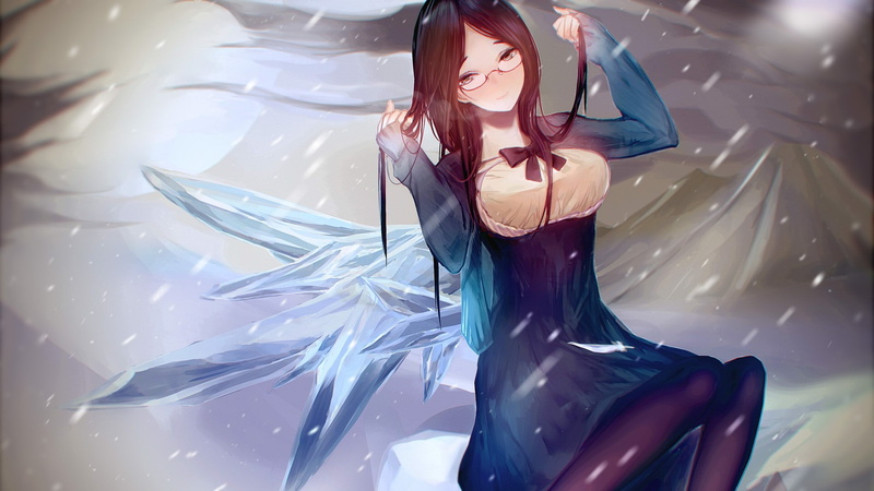 戴眼镜的二次元少女高清壁纸