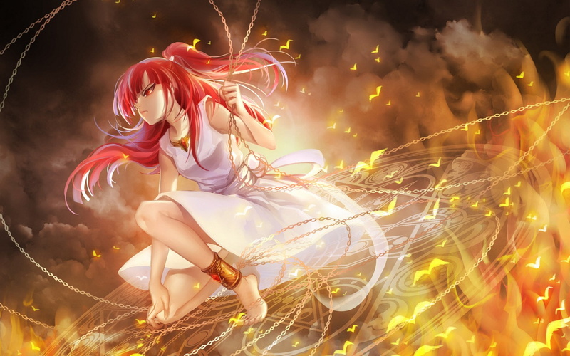 动漫主题壁纸合集：魔法、锁链与少女的梦幻场景