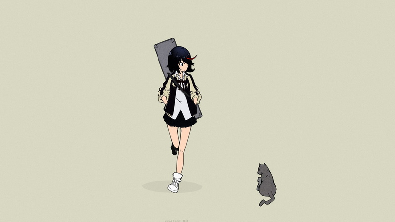 斩服少女超飒壁纸合集！短发黑发少女元气拉满