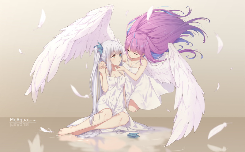 虚拟主播同人壁纸合集：异色瞳天使少女与热门Vtuber
