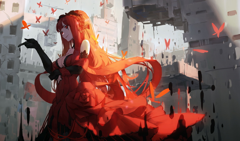红发二次元少女壁纸分享