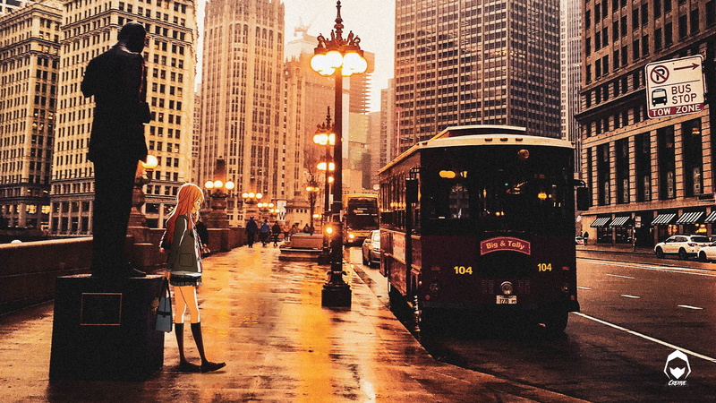 动漫风爱心设计壁纸