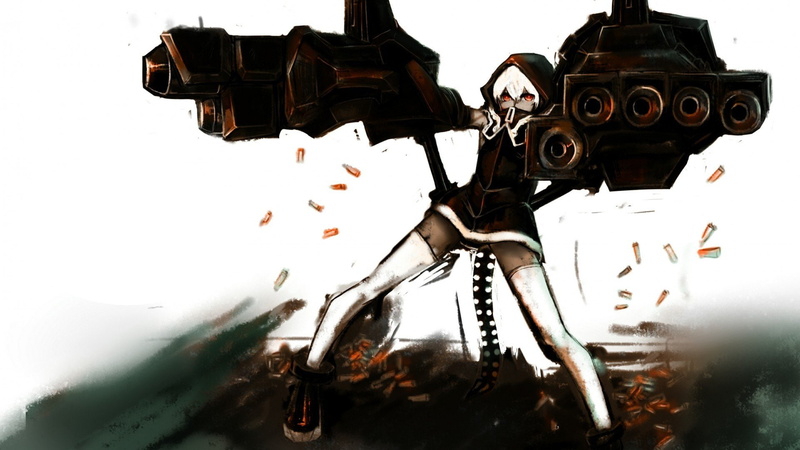 黑岩射手白发少女壁纸！红眸持枪又飒又酷