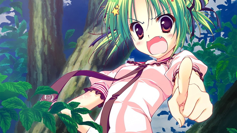 这张壁纸里的绿发短毛动漫少女太绝了