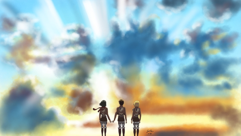 进击的巨人绝美壁纸合集 艾伦阿尔敏三笠都在这