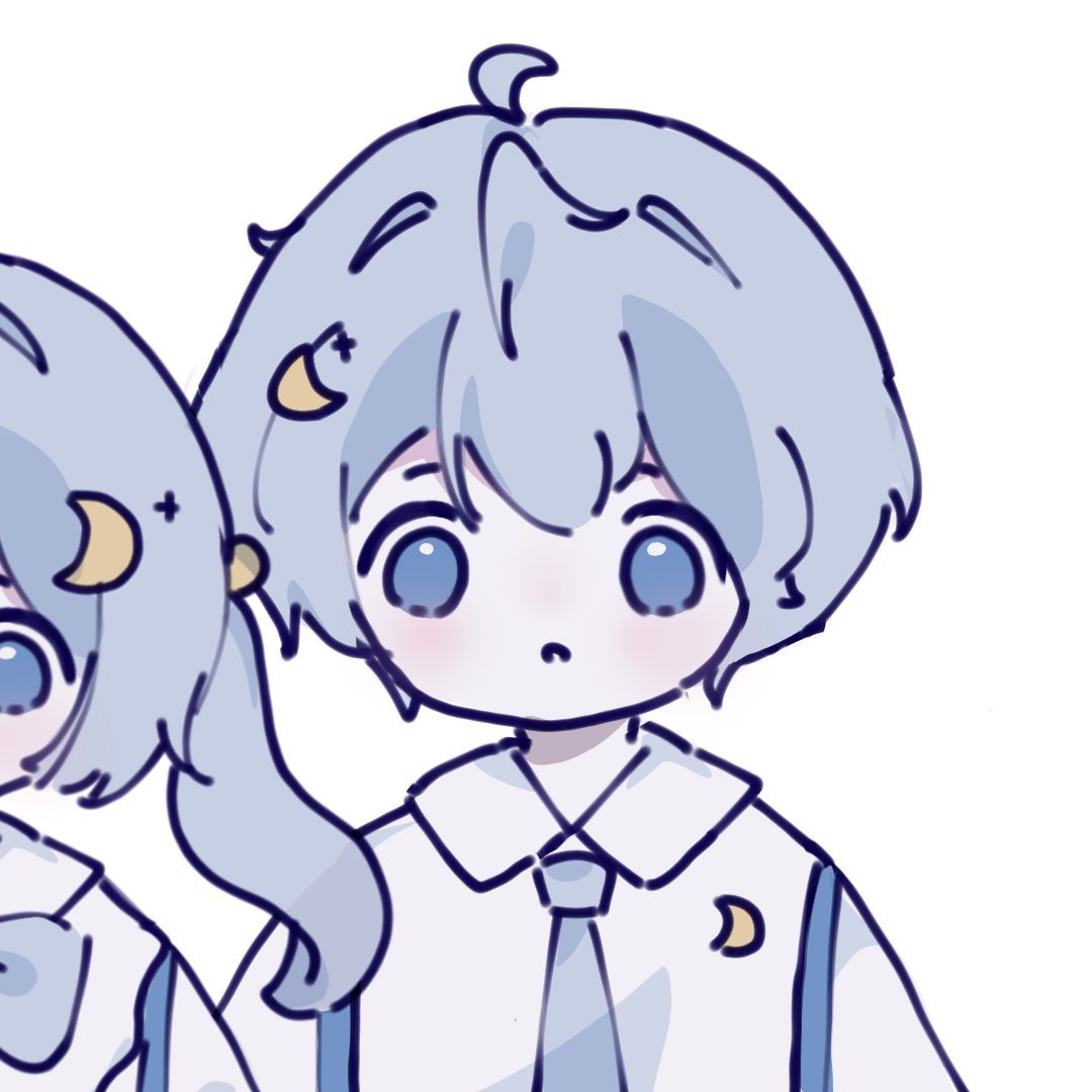 微信蓝色系一左一右情侣头像 10张合集来了