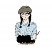 文艺女画家单张头像图片分享