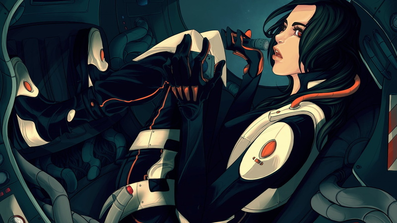 二次元少女数字艺术壁纸