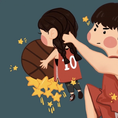 18张手绘篮球情侣头像 一男一女款合集
