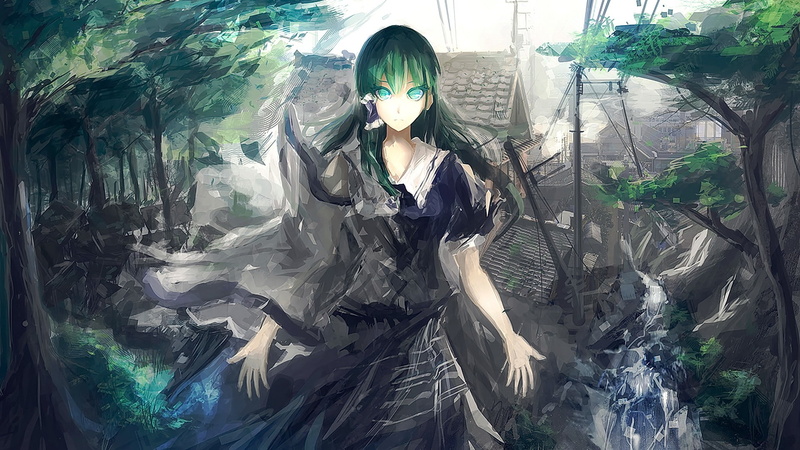 盯着镜头的东方少女壁纸