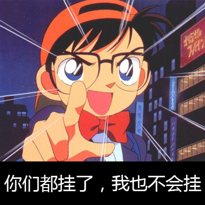 学生党考试祈福表情包：挂柯南，挂科难