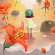 漫画小女孩背影头像 单张头像分享