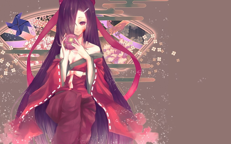 《未来日记》春日野椿绝美壁纸合集！紫发紫眼配和服太绝了