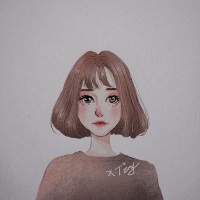 15张简约大方女生手绘微信头像 高清又好看