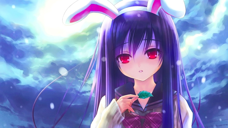 东方Project铃仙壁纸合集！红眸兔耳少女校服美照