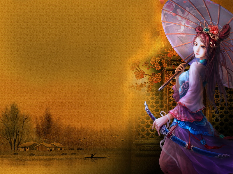 绝美壁纸合集：和风少女、时尚女郎等高清美图