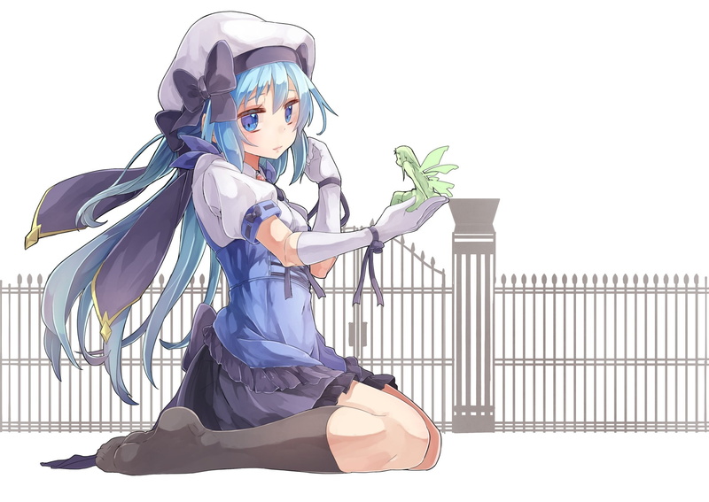 蓝眸长发校服少女壁纸合集