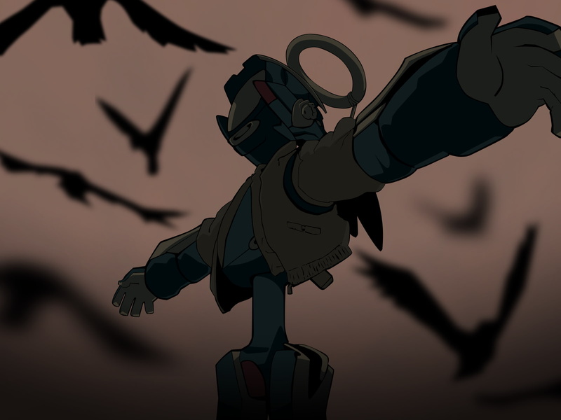 《FLCL复古机器人静物壁纸 黄昏氛围感拉满》