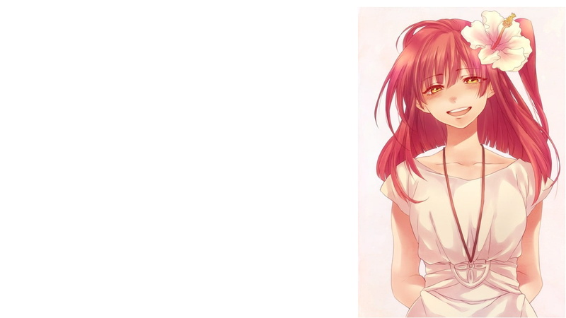 红发少女头上的花：魔笛MAGI主角摩尔迦娜高清壁纸