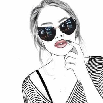 12张高清冷酷风黑白手绘女生头像