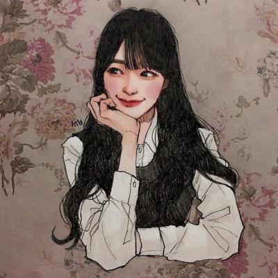 15张简约大方女生手绘微信头像 高清又好看
