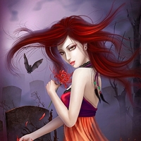 21张暗黑感拉满！惊悚风动漫女生QQ黑化头像合集