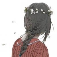 13张清新手绘女生背影头像 软萌卡通款超适合当头像