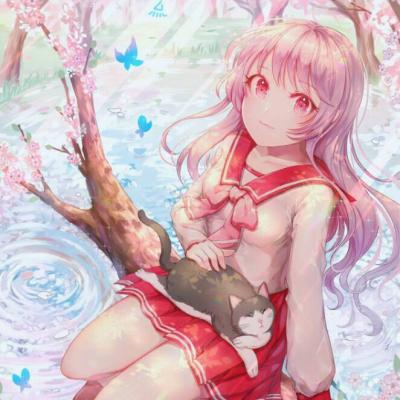 28张梦幻樱花动漫女生头像 高清好看直接用