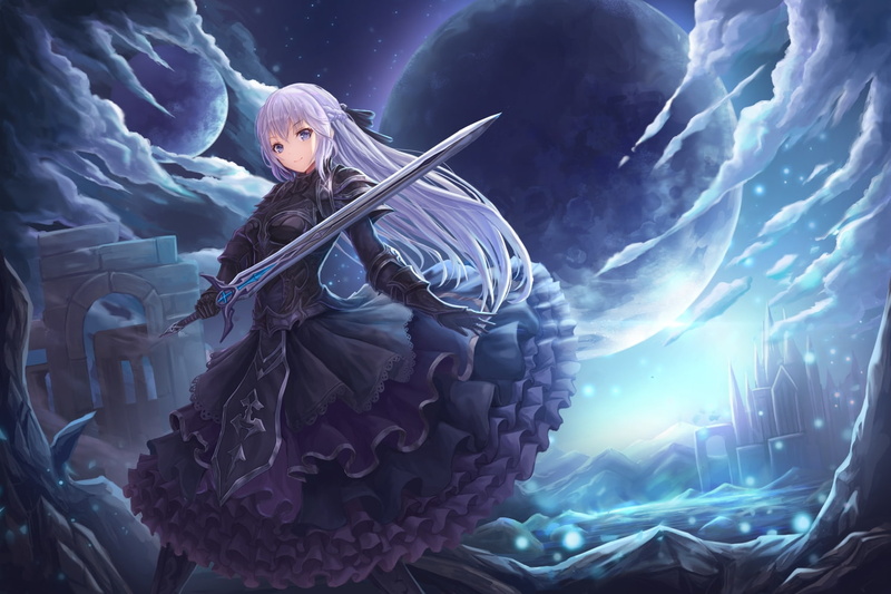 甜笑哥特少女 月夜幻想壁纸