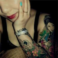 带纹身的女生QQ头像 风格社会感 共27组素材