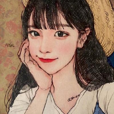 15张简约大方女生手绘微信头像 高清又好看
