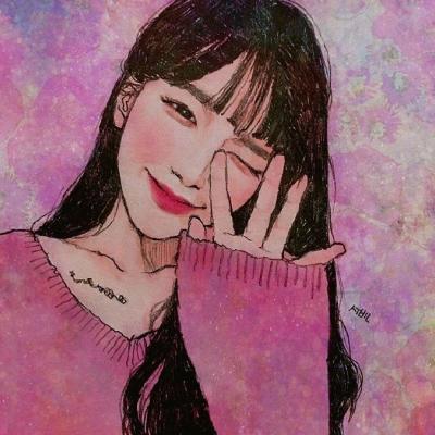 15张简约大方女生手绘微信头像 高清又好看