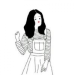 28张简约手绘黑白少女头像合集