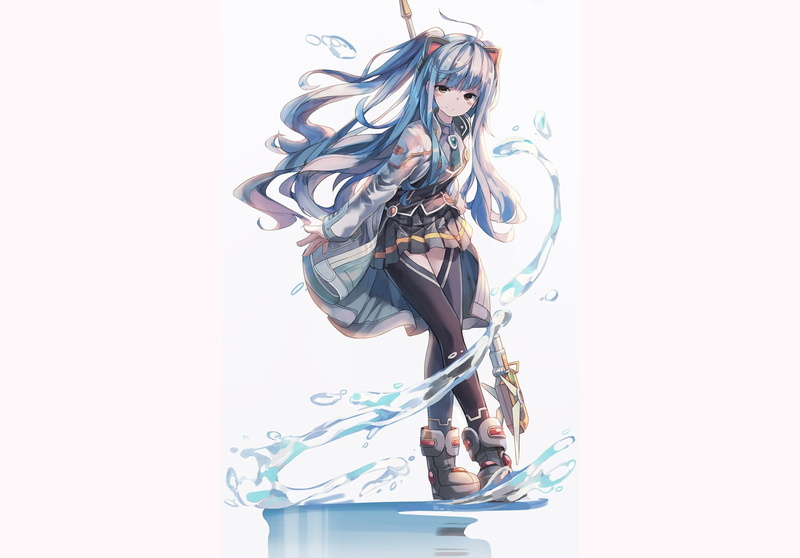 动漫壁纸合集：蓝长发少女与游戏角色高清美图