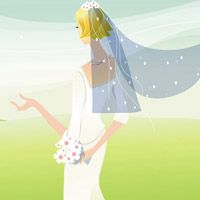 15张超绝！穿婚纱的唯美卡通女生头像