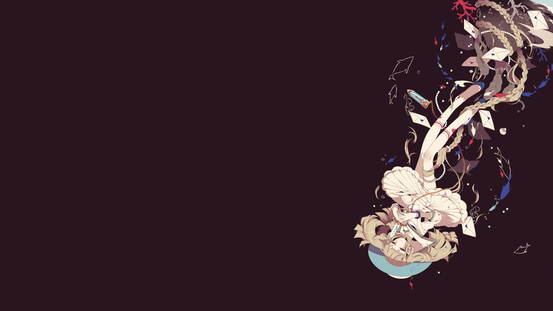 黑色背景下的幻想乡少女与光影静物