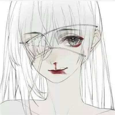 32张高清黑暗丧气动漫女生头像 氛围感拉满