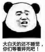 熊猫金馆长熬夜梗表情包：大白天不睡等着猝死？