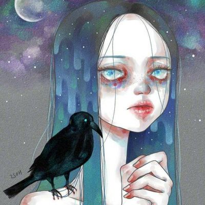 8张高清诡异风格！恐怖动漫女生头像合集