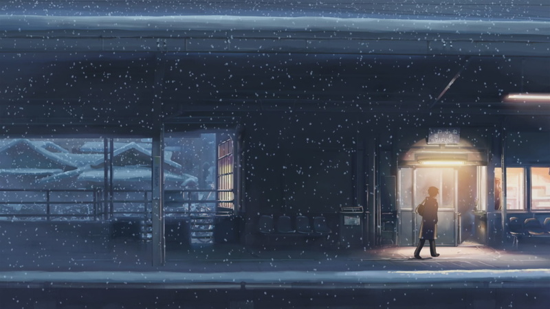 秒速五厘米雪夜车站壁纸