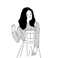28张简约手绘黑白少女头像合集