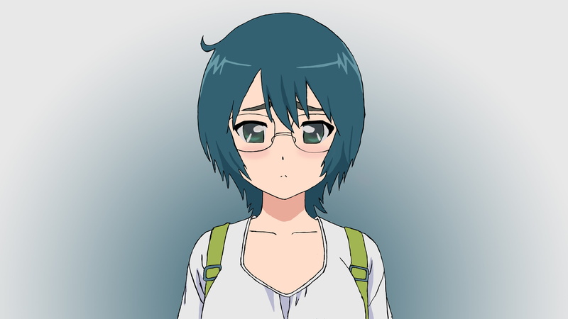 《亲吻姐姐》4K高清壁纸 蓝发眼镜少女氛围感拉满