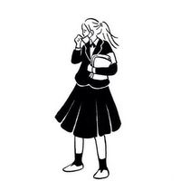 28张简约手绘黑白少女头像合集