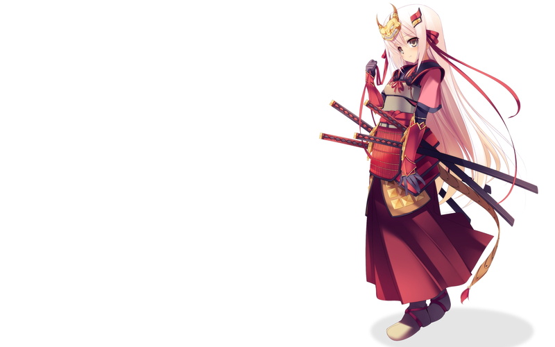 白发少女持武士刀 2K动漫壁纸合集