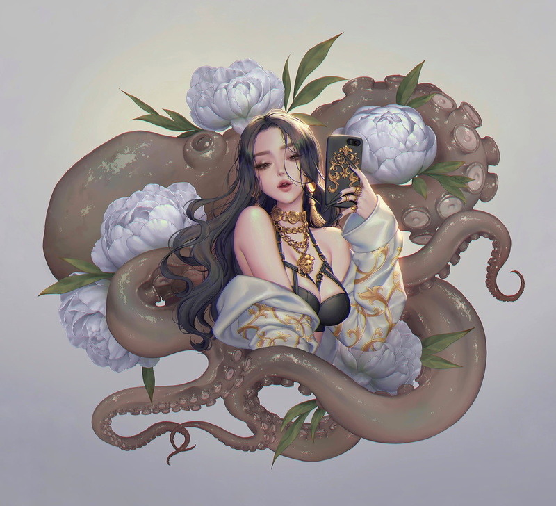 命运之夜 樱花 女性向 动漫 直视镜头 丰满身材 天之杯 白裙 长发 换装版 高清手机壁纸