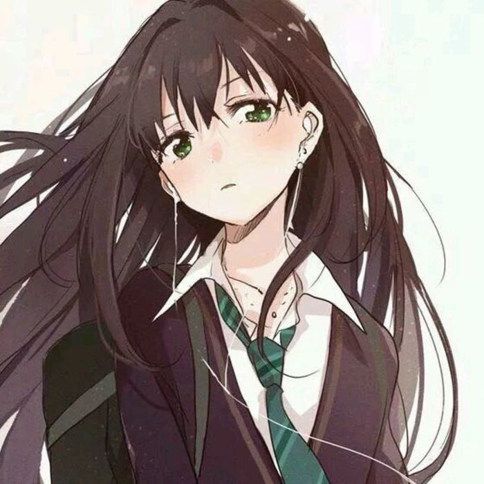 12张高清高冷忧郁风长发动漫女生头像