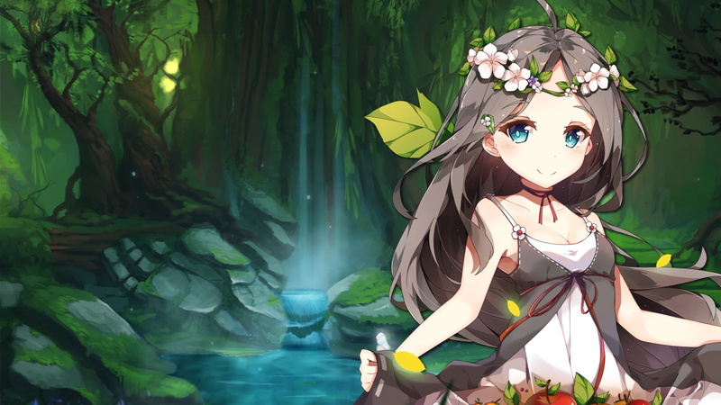 二次元少女撩裙720P高清壁纸