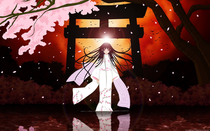 地狱少女阎魔爱樱花和服壁纸合集